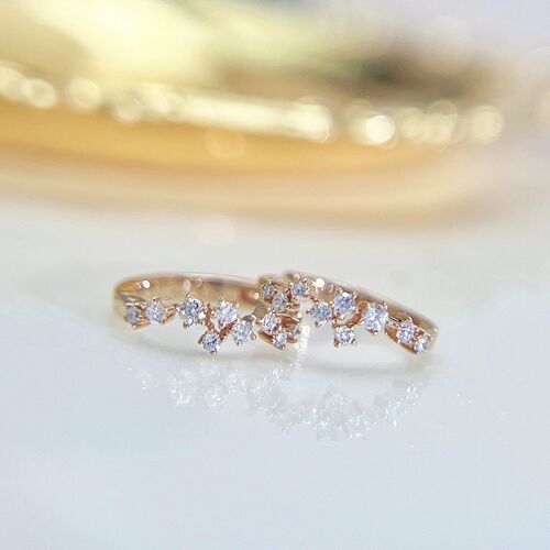 Stars are like a dream~S925 silver plated 18K gold zircon earrings for women's gift ear buckle light luxury niche earrings