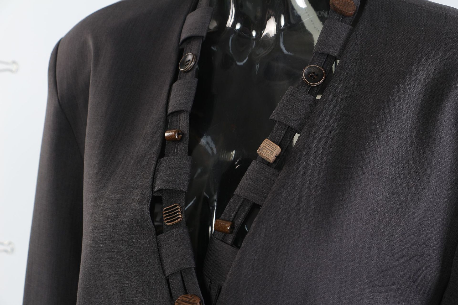 Ensemble blazer et pantalon deux pièces GraceChic Automne 25, coupe ample et tendance, boutons en bois véritable, pour femme, référence 1816_voghion.com