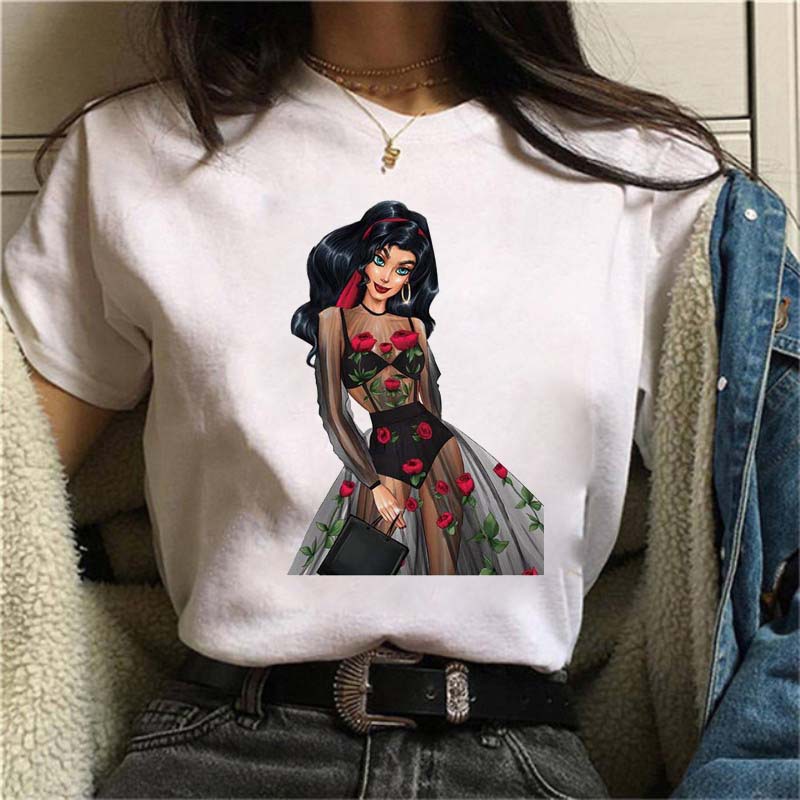 camiseta de manga corta con estampado hermoso de nueva moda de verano NSATE61253