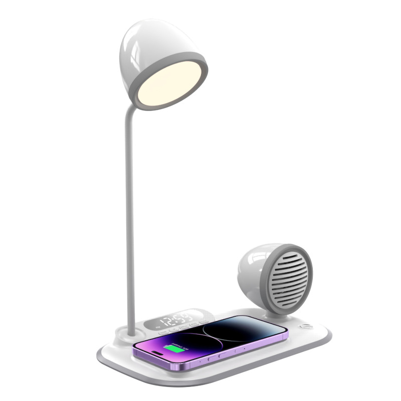 スマートワイヤレス充電学習デスクランプ多機能目の保護ランプ寮大学生寝室 LED スピーカーナイトライト|undefined
