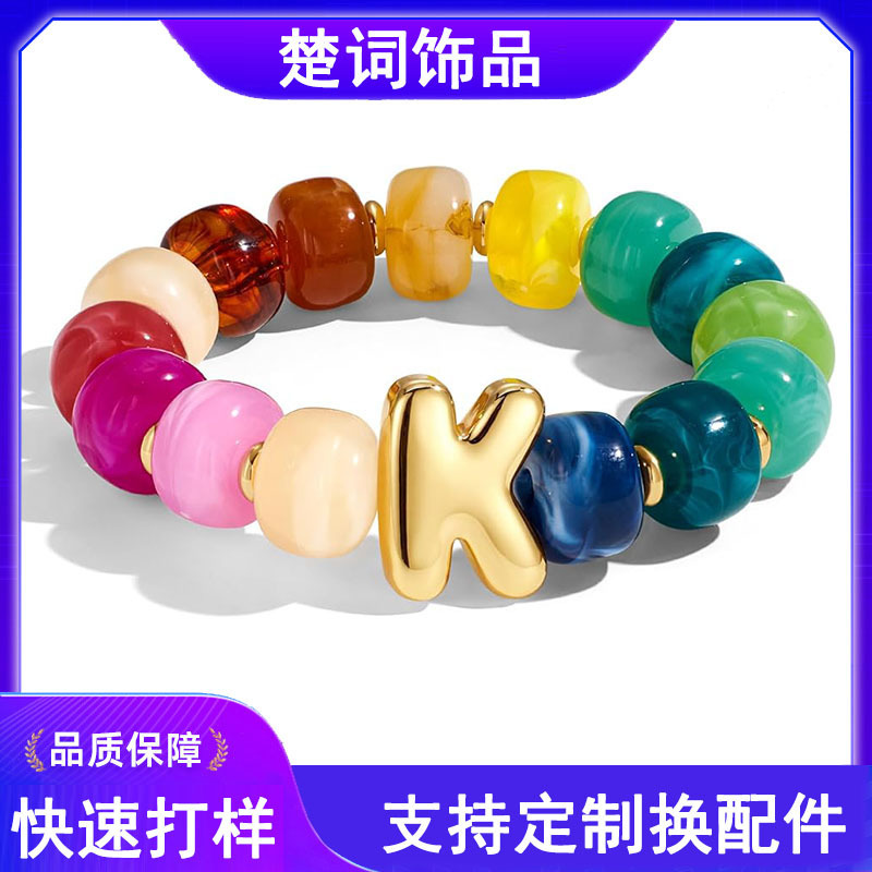 Acrylic Oval Patchwork Bracelet, Simple and Versatile, Fashionable Casual Bracelet, Niche High-End Jewelry Wholesale for Women Acrylic Oval Patchwork Bracelet, Simple and Versatile, Fashionable Casual Bracelet, Niche High-End Jewelry Wholesale for Women