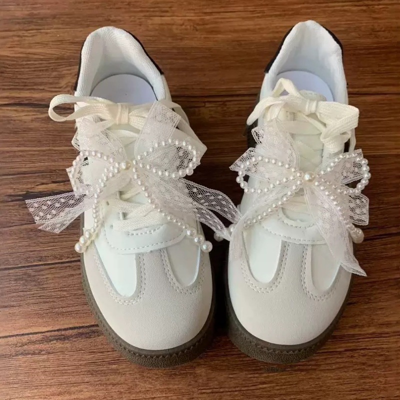 韩版超百搭珍珠鞋扣蝴蝶结