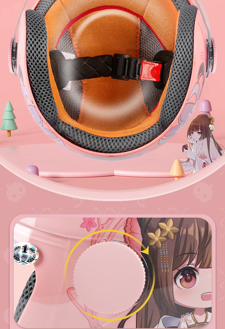 Tencent Animation Touran Children's Helmet 3C Certified Girls Boys Four Seasons Universal Student Electric Car Helmet
