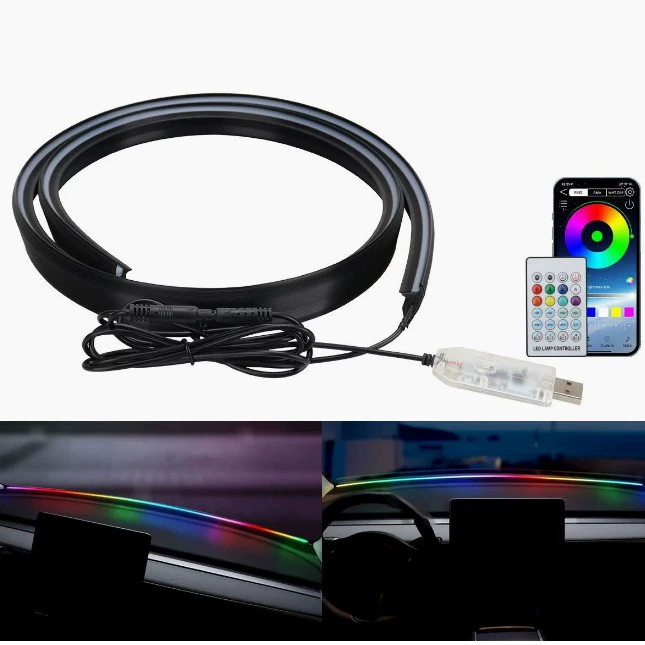 Phantom Акриловая передняя звуконепроницаемые полосы без проводки App Control Модифицированные световые ленты для украшения автомобиля