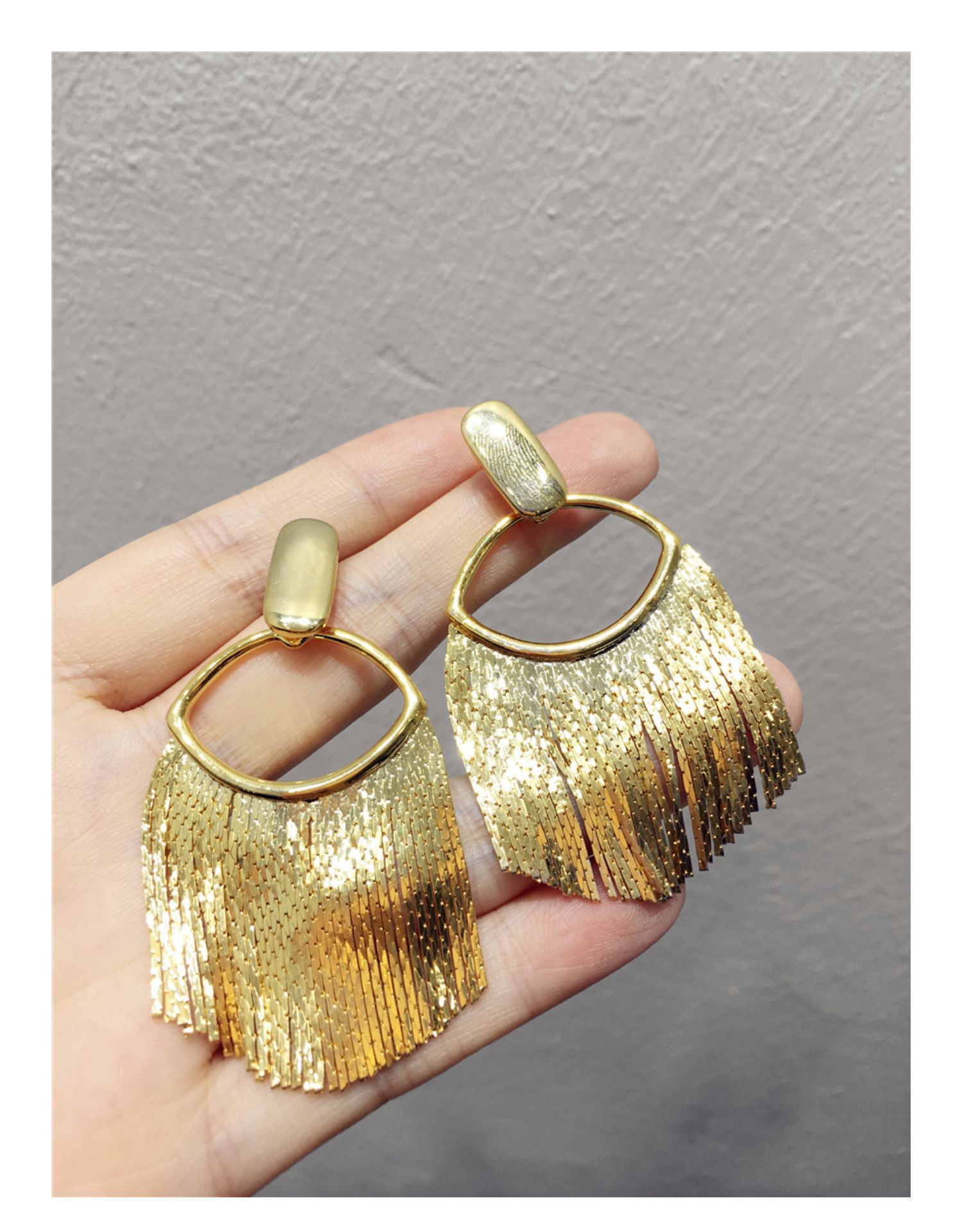 Solid Color Pattern Women'S Gender 1 Pair Fashion Solid Color Alloy Tassel Plating Women's Drop Earrings