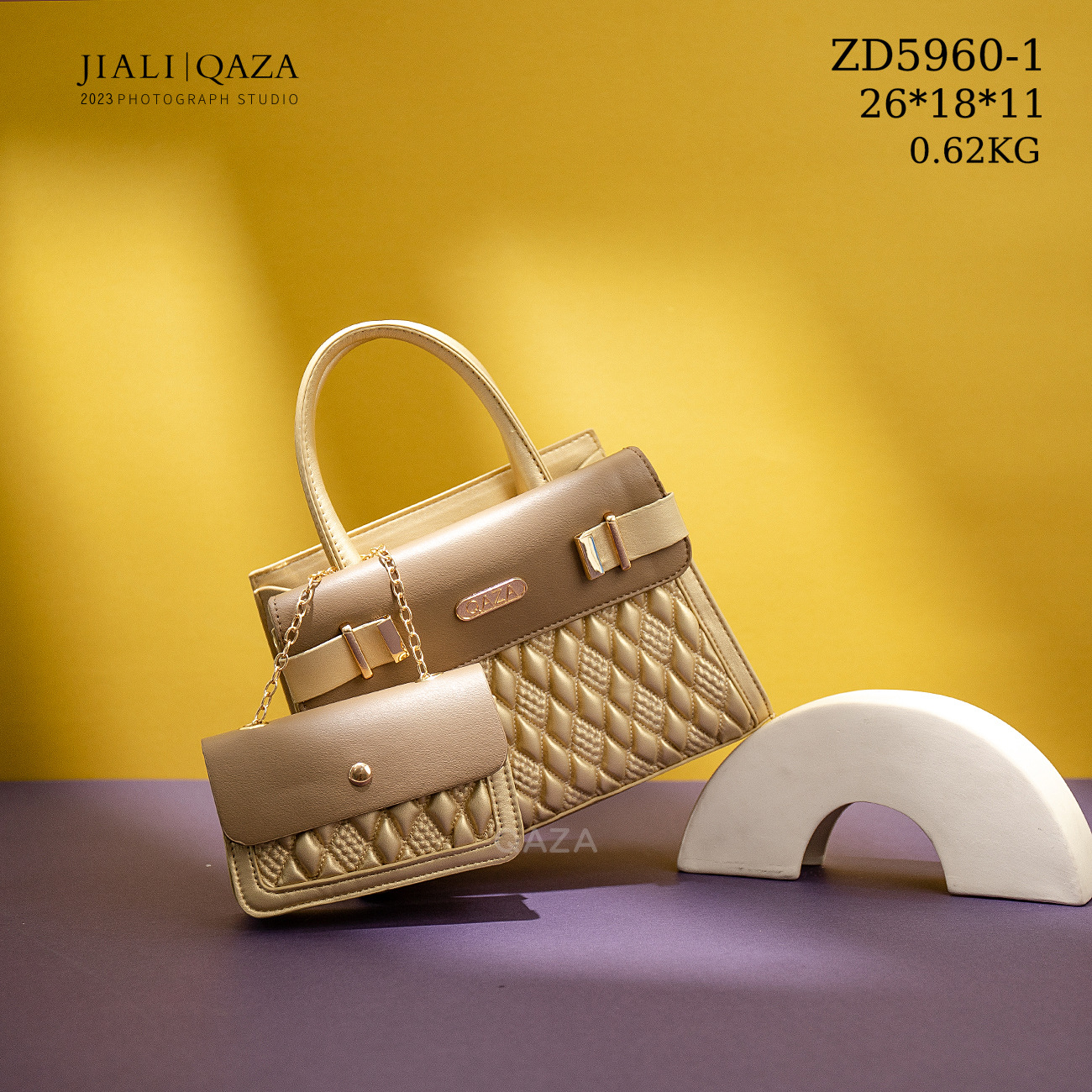 QAZA transfronterizo de gran capacidad bolso de mano para las mujeres 2023 nueva moda de cuero PU bolso de las mujeres de dos piezas conjunto