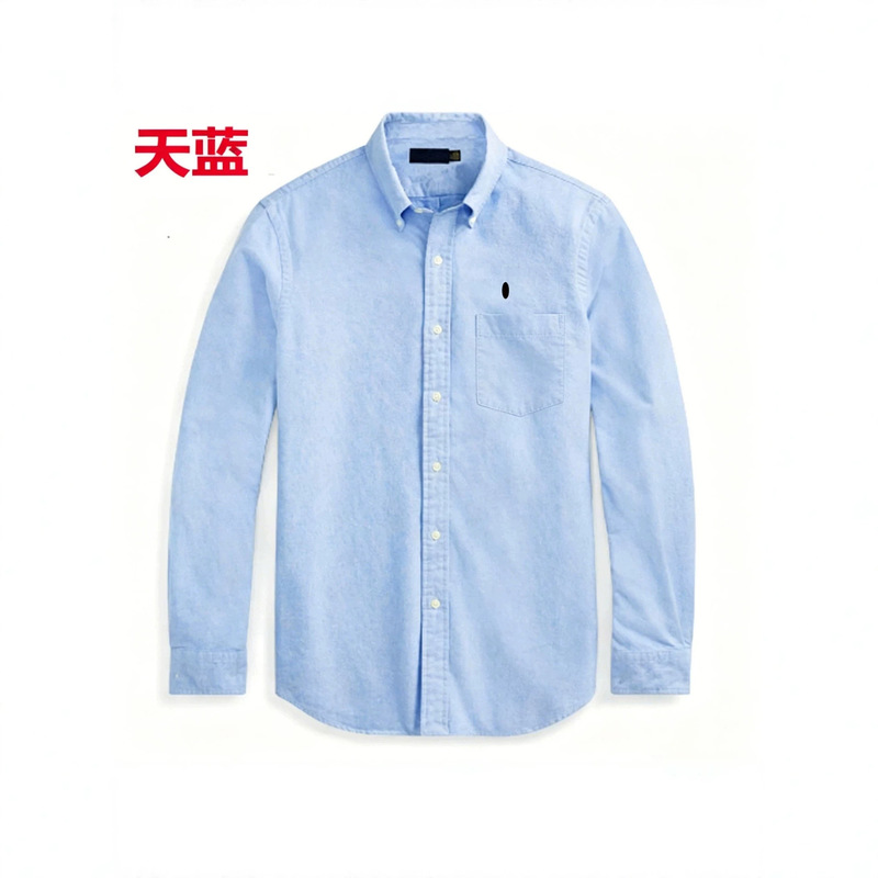 High-End Version of Ralph Lauren Shirt with Rl Pony Embroidery, Solid Color Shirt for Men and Women, Casual Versatile Loose Long-Sleeve Shirt with Embroidery High-End Version of Ralph Lauren Shirt with Rl Pony Embroidery, Solid Color Shirt for Men and Women, Casual Versatile Loose Long-Sleeve Shirt with Embroidery