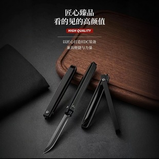 New mechanical folding fruit knife creative rotating knife stainless steel outdoor knife broken window survival knife gift