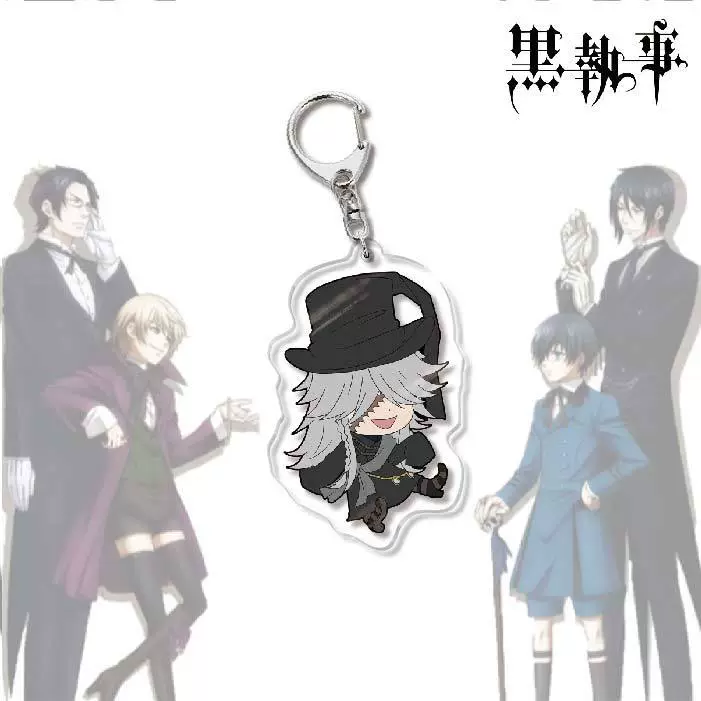 Акриловый брелок-аниме (Black Butler) Себастьян двусторонний 6 см чиби подвеска