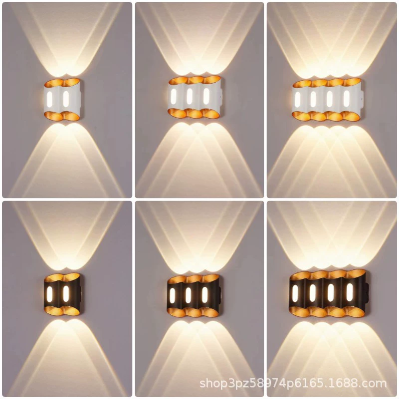 Простой золотой проход лестницы балконный прикроватный фон настенный настенный светильник