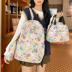かわいいプリント軽量バックパック 2025 新しいニッチ多用途マルチピーススクールバッグ大容量中学生バックパック