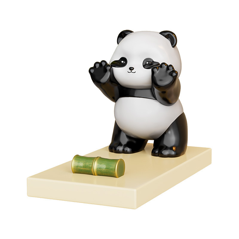 创意新款卡通熊猫手机支架可爱文创办公桌面装饰摆件工位生日礼物|undefined