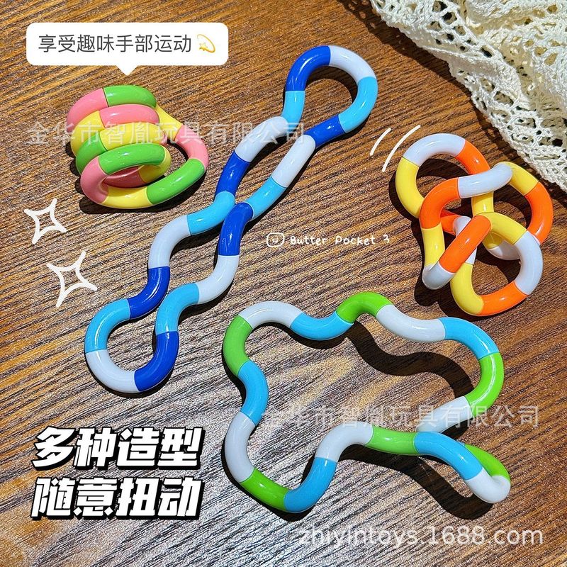 跨境爆款扭扭乐diy解压玩具18节多色百变缠绕扭扭变形绳减压发泄|undefined