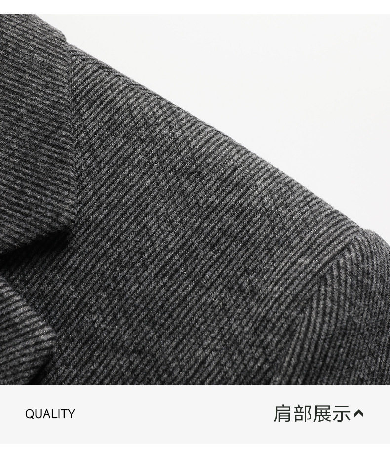 Áo vest nam công sở dáng ôm, pha len lông cừu, dày dặn, chống nhăn, cổ bẻ phẳng — màu xám chi tiết 24