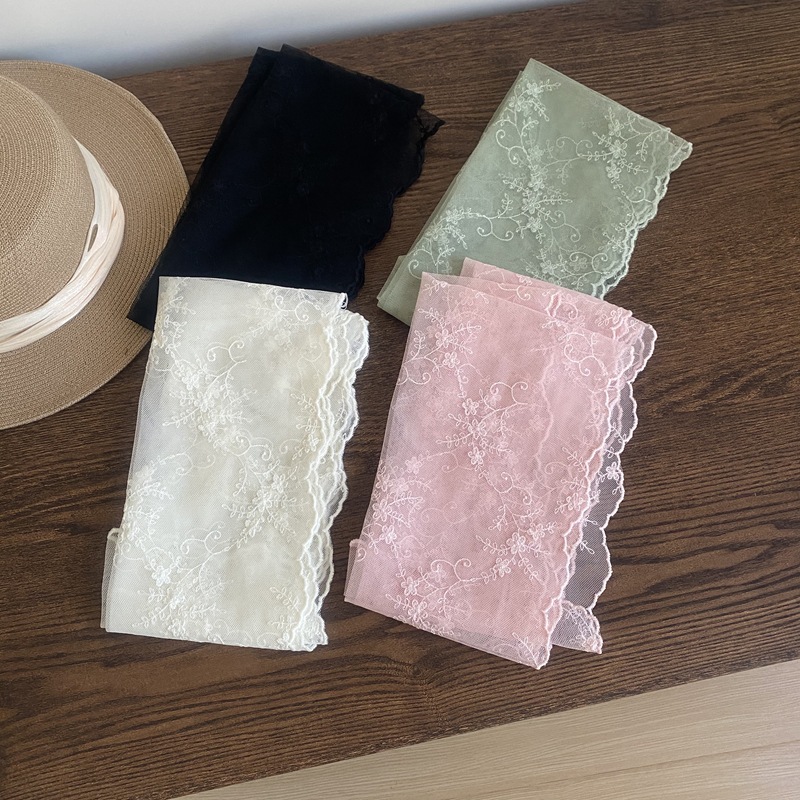 Buñuelo de bordado de encaje de color sólido de mujer decoración multifuncional buñuelo largo buñuelo de seda artístico coreano