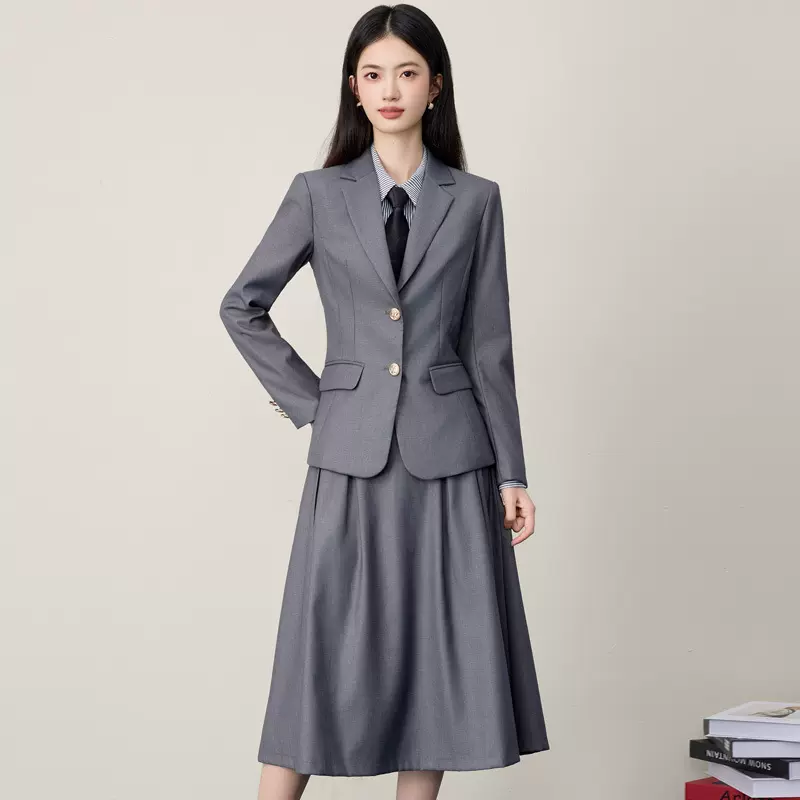 高中生校服西装套装长款裙班服春学院英伦风学校老师幼师单位工装