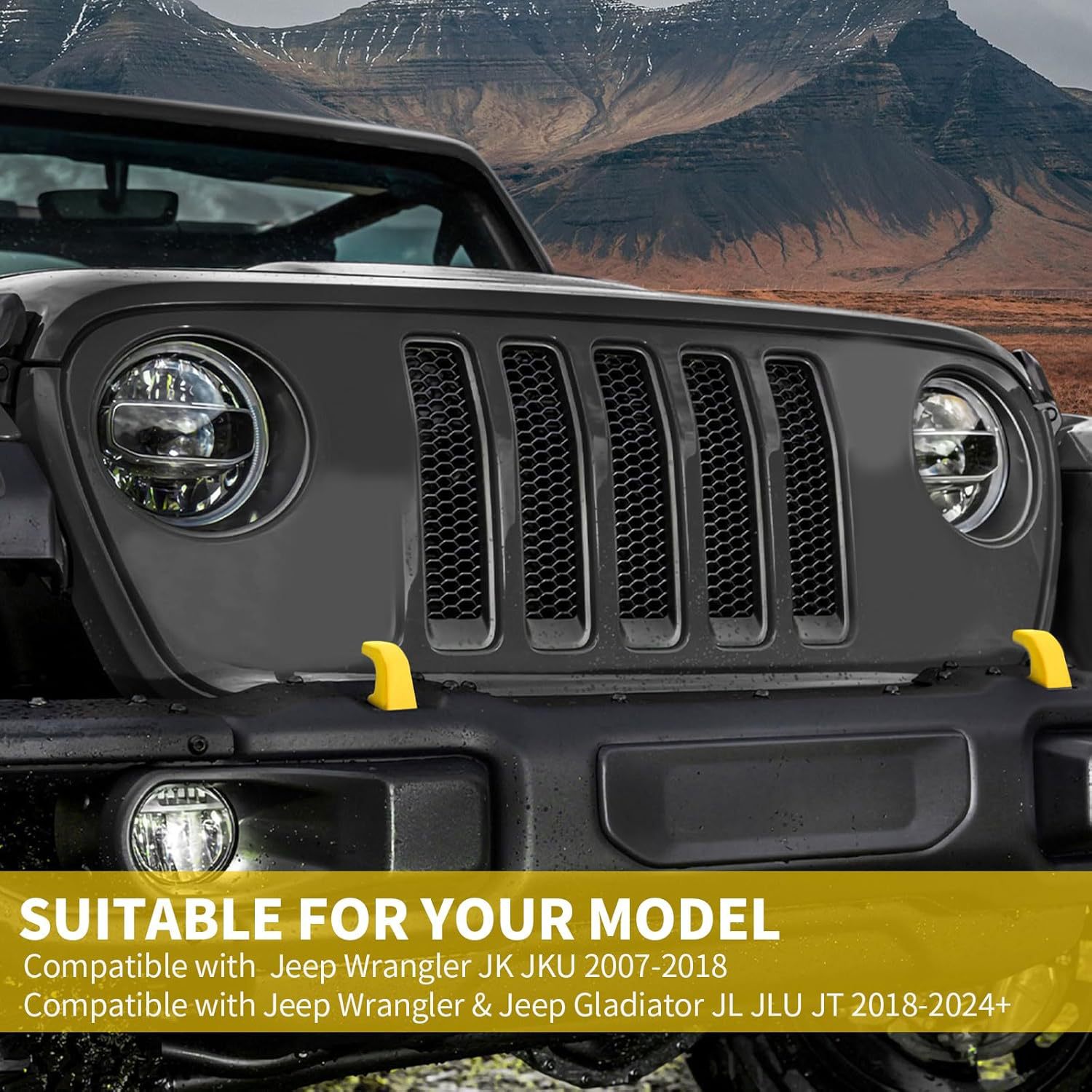 Suitable for 07-23 Models Jk Jl Jt Wrangler Front Bumper Tow Hook Cover, Tow Hook Protector, Tow Buffer Block