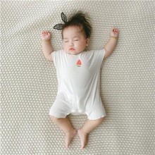 婴儿夏装莫代尔连体衣宝宝夏季薄款睡衣儿童可爱卡通哈衣