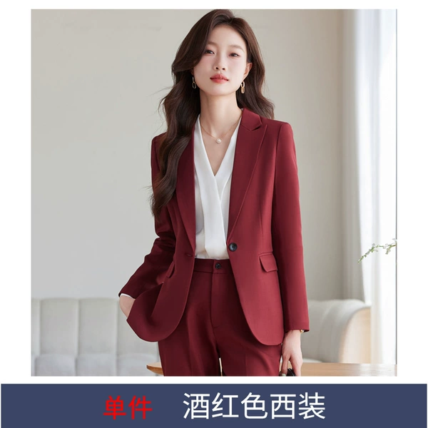 Burgundy classic suit jacket