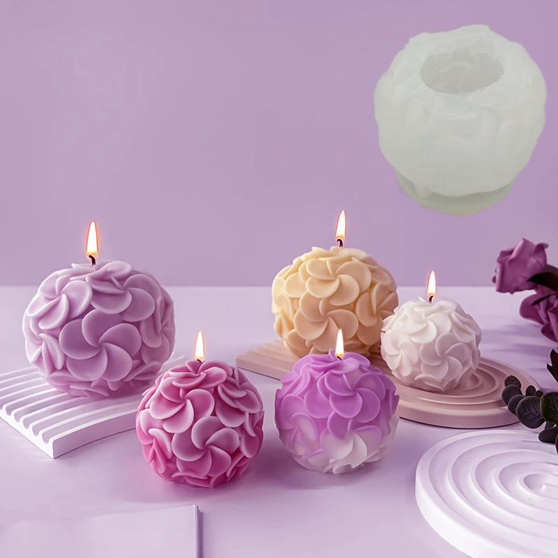 Bolas de flores molde DIY huevo flores hortenida hecha a mano jabón barra magnética adornos cristal goteo molde molde