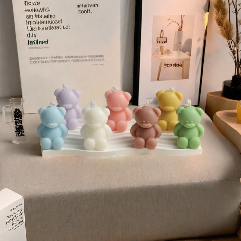 越境販売の小さなクマの香り付きキャンドル卸売、雰囲気のある装飾、バレンタインデーの飾り、誕生日のクリエイティブなギフト、インスタ映え|undefined