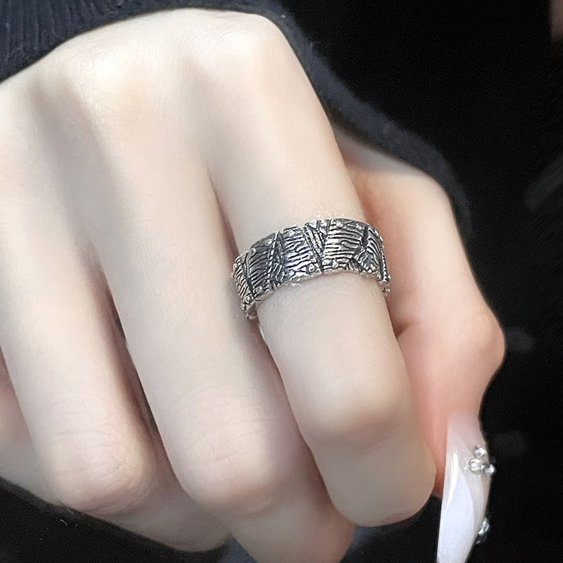 Punk Geometric Copper Plating Zircon Open Ring