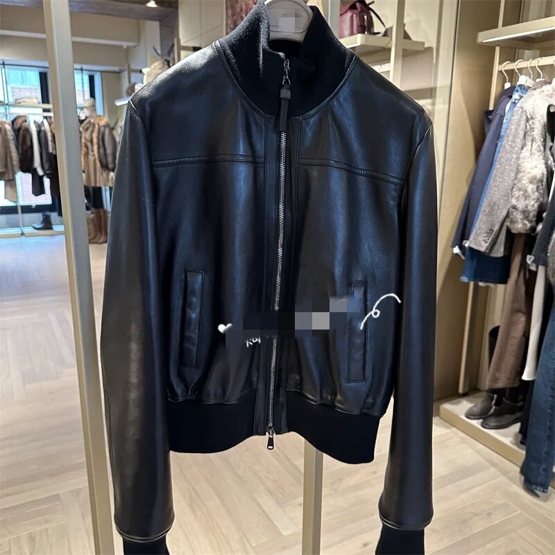 Cross-Border Shenzhen Nanyou Bc Old Money Style Outfit, Top-Notch Lambskin Short Stand-Collar Jacket, Casual and Fashionable Cross-Border Shenzhen Nanyou Bc Old Money Style Outfit, Top-Notch Lambskin Short Stand-Collar Jacket, Casual and Fashionable
