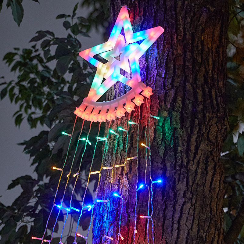 LED estrella de pentaca lámpara de cascada baja tensión 29V estrella de lámpara de diseño de jardín impermeable al aire libre efecto estrella de luz de cielo