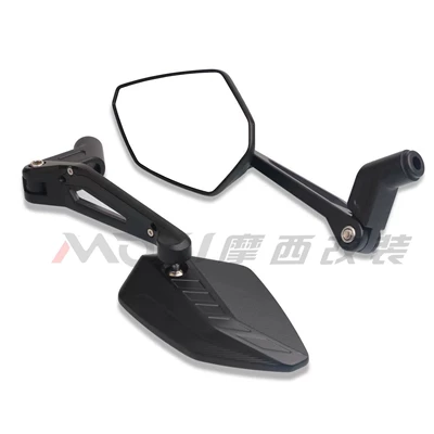 Suitable for Honda Pcx160 Ns150Gs Motorcycle Modified Aluminum Alloy Rearview Mirror 2g Motorcycle Rearview Mirror (Motorcycle rearview mirror) - black
