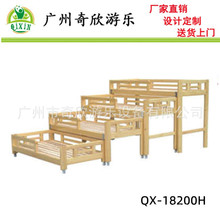 广州厂家供应幼儿园家具推拉床可收纳儿童木制午睡床活动床