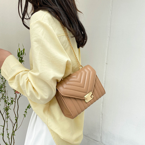 Fashion internet celebrity fashion simple small square bag for women  new style trendy spring and summer embroidery chain single shoulder crossbody bag