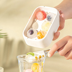 Six-Ball Ice Cube Tray, Plastic Ice Mold for Wholesale, Summer Household Use—Perfect for Freezer, Quick-Freezing, Baby Food Prep, and Easy-Pressing Ice Molds
