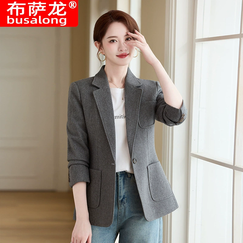 2024 новый стиль Busalong busalong с длинным рукавом профессиональный маленький костюм официальное женское пальто комбинезон 20669