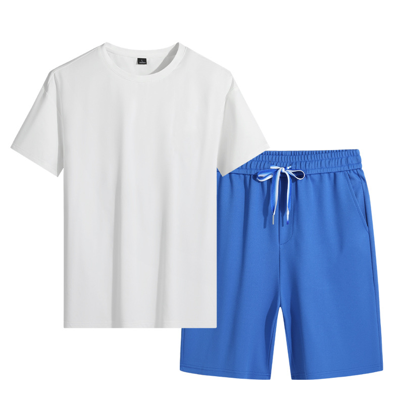 22年新款夏季男士短袖T恤 休闲运动套装宽松型短裤跑步健身速干服