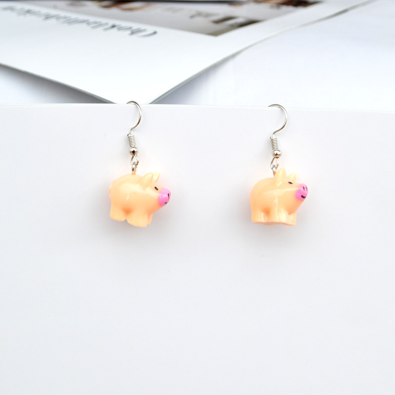 Women'S Gender 1 Pair Cartoon Style Animal Resin Plating Women's Drop Earrings