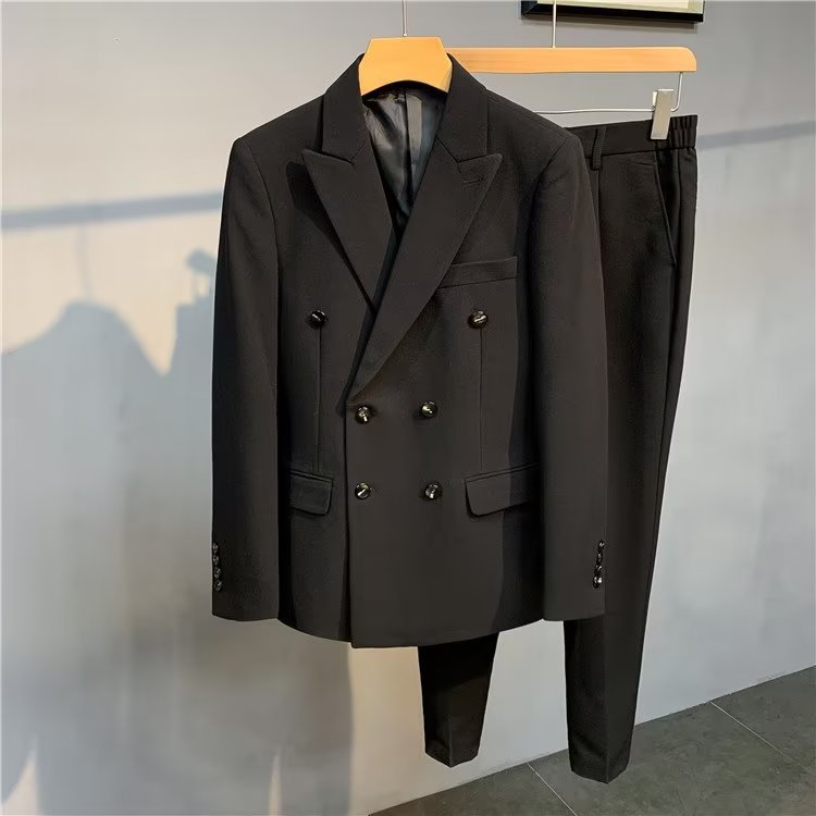 Blazer uomo doppio petto slim fit giacca elegante da uomo_voghion.com