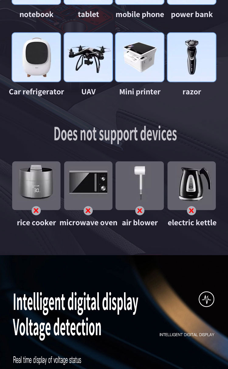 Multifunctional 12V24V to 220V Car Inverter Converter for Cars and Trucks Mobile Phone Charger Socket Type
