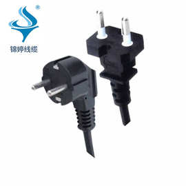 供应韩国KC认证10A品字尾插头电源线 三芯韩国水泵延长橡胶线