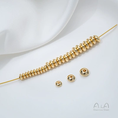 Bracelet Necklace Jewelry Accessories, Stainless – Zərgərlik ara hissələri - h8-4-4mm-steel-coated-gold-50-pieces