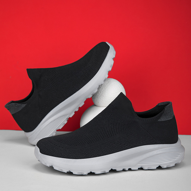 Zapatos para niños nuevos zapatos para hombre 2025 zapatos casuales tejidos voladores zapatos para pies zapatos casuales de gran tamaño calcetines zapatos anchos zapatos deportivos