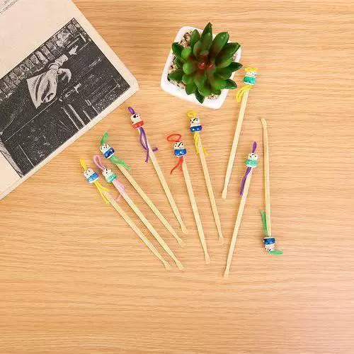 Chinese doll ear pick cute bamboo ear pick cartoon wooden ear pick ear pick traditional supplies