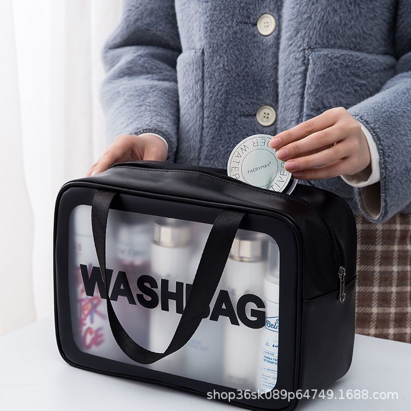 Dry and Wet Separation Double-Layer Transparent Pu Cosmetic Bag for Men and Women, Portable Cosmetic Storage Bag, Travel Bag, Toiletry Bag Dry and Wet Separation Double-Layer Transparent Pu Cosmetic Bag for Men and Women, Portable Cosmetic Storage Bag, Travel Bag, Toiletry Bag