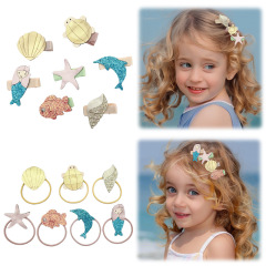 子供のオーシャンワールドヘアロープヘアピン PU レザーかわいい動物前髪クリップグリットアイスクリームヘアロープヘッドバンド