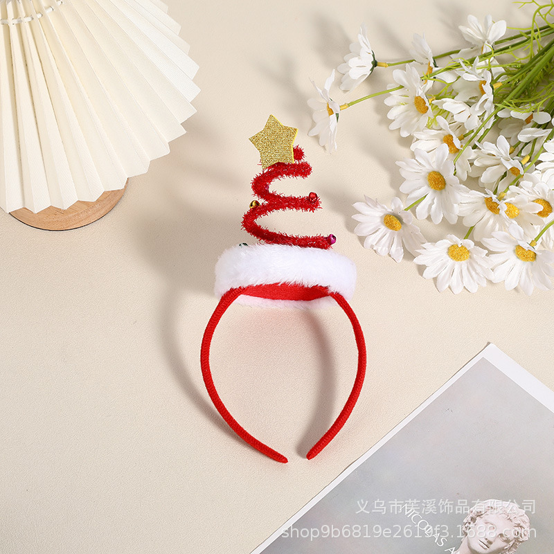 クロスボーダークリスマススノーフレーク帽子ヘッドバンド女性のホリデーパーティー子供かわいいサンタクロースの頭飾り鹿の角ヘッドバンド|undefined