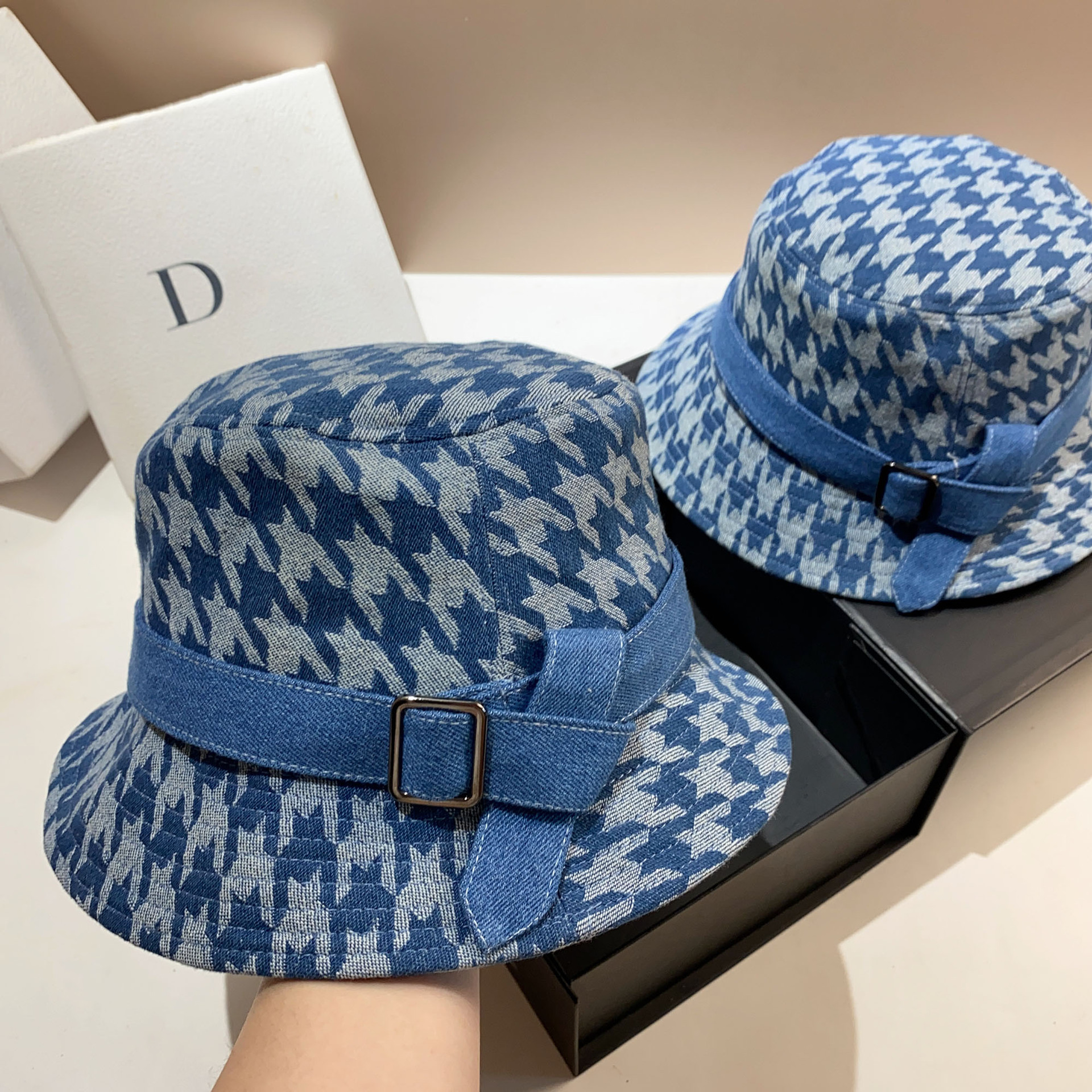 Cappello da pescatore retrò con griglia a forma di mille uccelli, da donna, per primavera e autunno, alla moda, casual, da esterno, di medie dimensioni e spesso_voghion.com