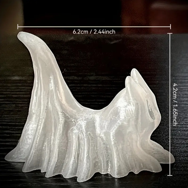 新品3D打印会发光的幽灵猫家居装饰桌面摆件万圣节礼物工艺品夜光|undefined