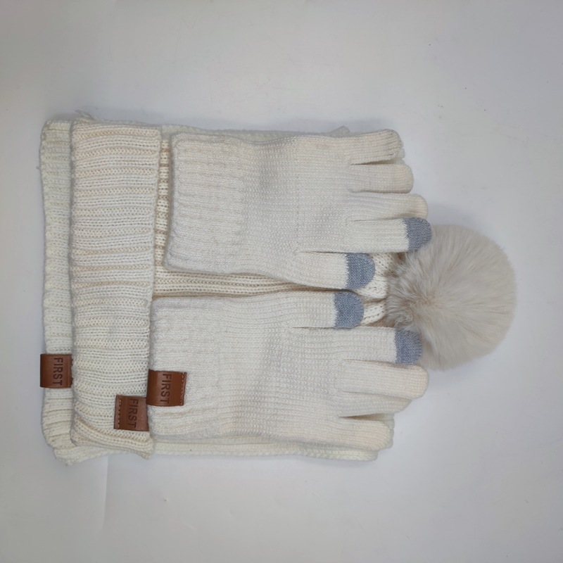越境電子商取引工場 新品既製品 大人用 9色 男女兼用 ニット帽 スカーフ 手袋 タッチスクリーン 3点セット|undefined