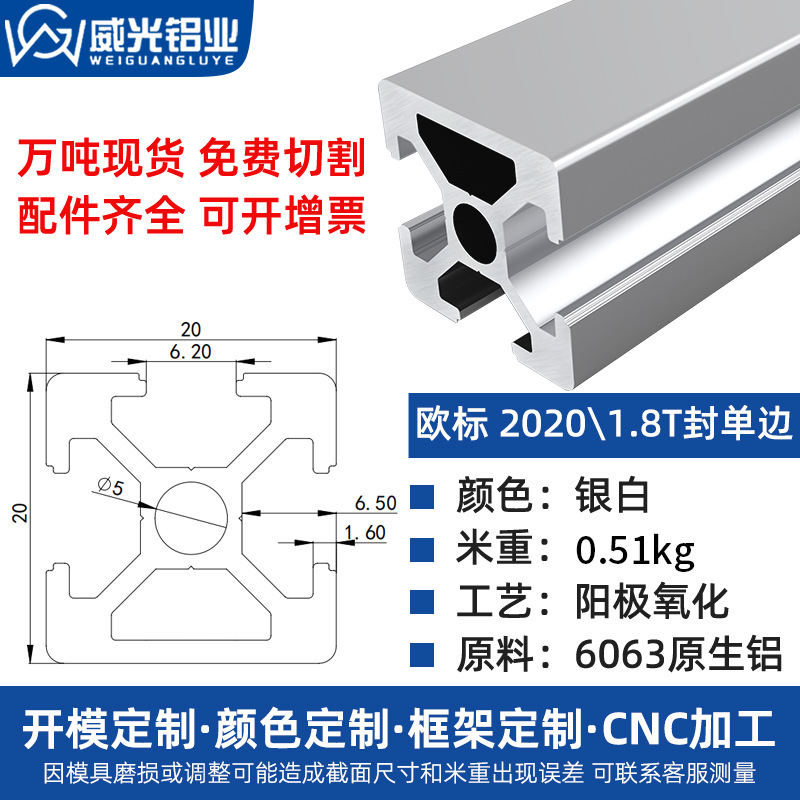 Euro 2020 perfil de aluminio 2040 aleación de aluminio tubo cuadrado perfil de aluminio marco de impresora diy3d perfil de aluminio 20x20