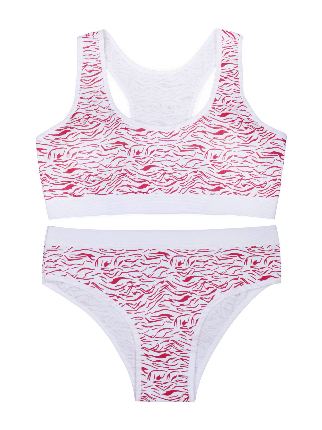 Ropa interior deportiva para niñas, traje de sujetador de chaleco, patrón de cebra, copa fija, ropa interior anticonvexa femenina de una etapa