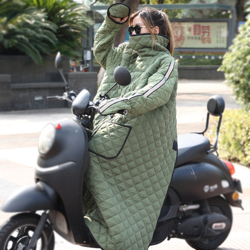 Electric bicycle windbreaker battery bike winter warm thick rainproof cold-resistant riding electric bike windproof jacket wind shield